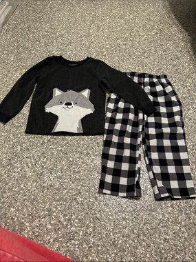 Carter's Black and Gray Fox Two-Piece Pajama Set